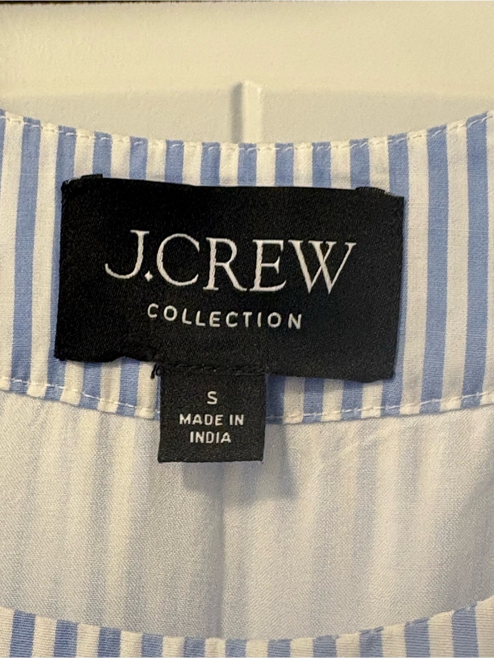 J. Crew Collection Embellished Light Blue Striped  Swing Dress Size Small - Picture 2 of 5